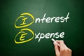 IE - Interest Expense acronym, business concept on blackboard