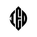 IED circle letter logo design with circle and ellipse shape. IED ellipse letters with typographic style. The three initials form a Royalty Free Stock Photo