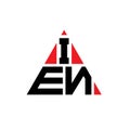 IEN triangle letter logo design with triangle shape. IEN triangle logo design monogram. IEN triangle vector logo template with red Royalty Free Stock Photo