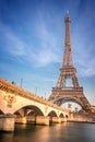 Iena bridge and Eiffel tower, Paris France Royalty Free Stock Photo