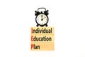 IEP individual education plan symbol. Concept words IEP individual education plan on wooden blocks on beautiful white table white