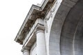 Ieper, West Flanders Region - Belgium - Diagonal upwards view of a classic city gate ornament