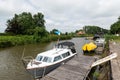 Ieper, West Flanders region - Belgium - Recreation vessels at the Ieper Ijzer canal