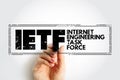 IETF Internet Engineering Task Force - open standards organization, which develops and promotes voluntary Internet standards, Royalty Free Stock Photo