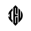 IEU circle letter logo design with circle and ellipse shape. IEU ellipse letters with typographic style. The three initials form a Royalty Free Stock Photo