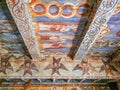 Interior of the medieval wooden church from Ieud Deal, Maramures, Romania Royalty Free Stock Photo