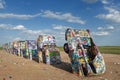 iew of the Cadillac Ranch along the US Route 66, near the city of Amarillo, Texas Royalty Free Stock Photo