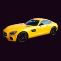 Mercedes AMG GT Yellow on Black Background