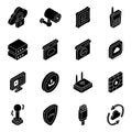 Pack of Cloud Computing Solid Icons Royalty Free Stock Photo