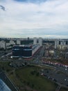 View, Observation deck on the roof of the national library of Belarus, architecture, Minsk, Belarus