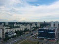 View, Observation deck on the roof of the national library of Belarus, architecture, Minsk, Belarus