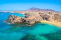 Beautiful view of Parrot Beach ( Papagayo Beach) - Lanzarote, Canary Islands - Spain Royalty Free Stock Photo