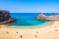 Beautiful view of Parrot Beach ( Papagayo Beach) - Lanzarote, Canary Islands - Spain Royalty Free Stock Photo