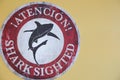 Surfing events and shark season! Public warning advisory about sharks- front cover.