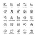 Project Management Line Vector Icons Set 12