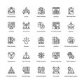 Project Management Line Vector Icons Set 1