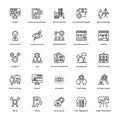 Project Management Line Vector Icons Set 16