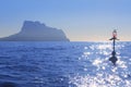 Ifach Penon mountain from Calpe blue fog backlight