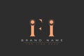 IFI abstract letter logo design Royalty Free Stock Photo