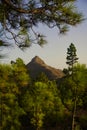 Ifonche landscape (Tenerife) with the silhouette of Roque de Imoque Royalty Free Stock Photo