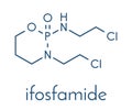 Ifosfamide cancer chemotherapy drug molecule. Skeletal formula.