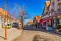 Ifrane, Morocco. View of the unexpected green tree-lined avenues of the town of Ifrane.