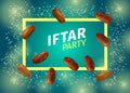 Iftar Party Banner with Realistic Vector Dried Dates