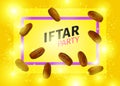 Iftar Party Banner with Realistic Vector Dried Dates