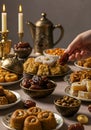 An Iftar time desk at Holy Ramadan Royalty Free Stock Photo
