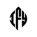 IFY circle letter logo design with circle and ellipse shape. IFY ellipse letters with typographic style. The three initials form a Royalty Free Stock Photo