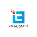Ig, gi tech, ict, it logo design vector Royalty Free Stock Photo