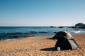 Igari beach and camping tent in Pohang, Korea Royalty Free Stock Photo