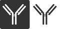 IgG1 antibody immunoglobulin, flat icon style. Many biotech drugs are antibodies.