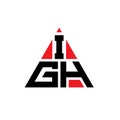 IGH triangle letter logo design with triangle shape. IGH triangle logo design monogram. IGH triangle vector logo template with red Royalty Free Stock Photo