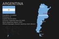 ighly detailed Argentina map with flag capital and small map of the world