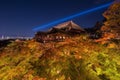 Ight up laser show at kiyomizu dera temple