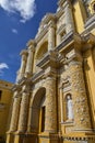 Iglesia de La Merced, a Baroque yellow church in Antigua, Guatemala Royalty Free Stock Photo