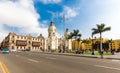 Cathedral chapel exterior, Lima historical center Main Square, Peru