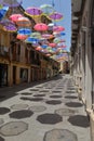 Iglesias, Sardinia, Italy. Sun umbrellas display