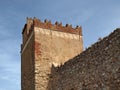 Iglesias with tower of Castle Castello Salvaterra, Sardinia Royalty Free Stock Photo