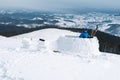 Igloo building in the high mountain