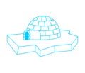 Igloo Eskimos traditional home. House of ice. Vector illustration Royalty Free Stock Photo