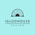 igloo house line design art logo vector Royalty Free Stock Photo