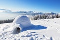 Igloo the house of tourist is standing on high mountai