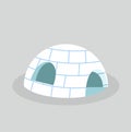 Igloo ice house in flat design vector