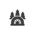 Igloo ice house in forest vector icon