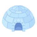 Igloo ice house icon, blue snow dome Royalty Free Stock Photo