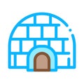 Igloo icehouse icon vector outline symbol illustration