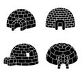 Igloo icon set, simple style