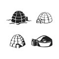 Igloo icon set, simple style